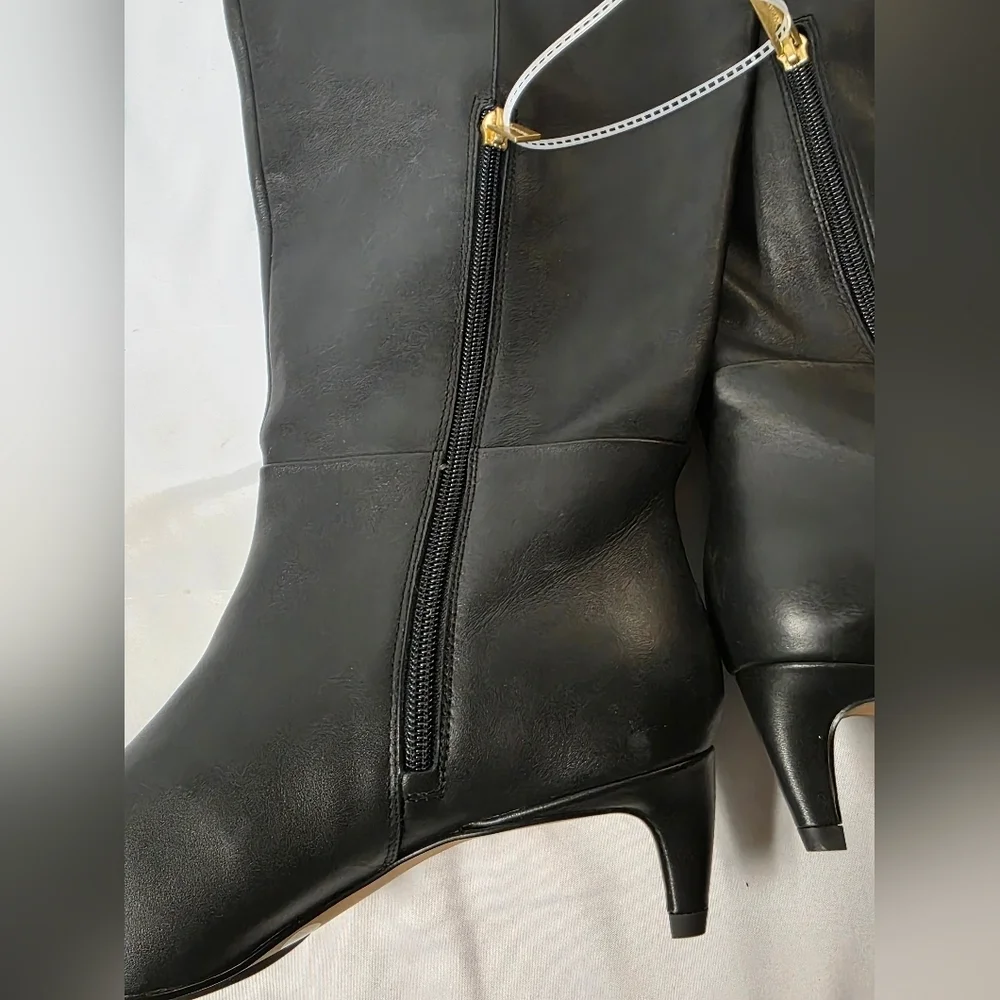 Vince Camuto Iana Black Leather Over the Knee Boots Womens Size 7 Wide Calf